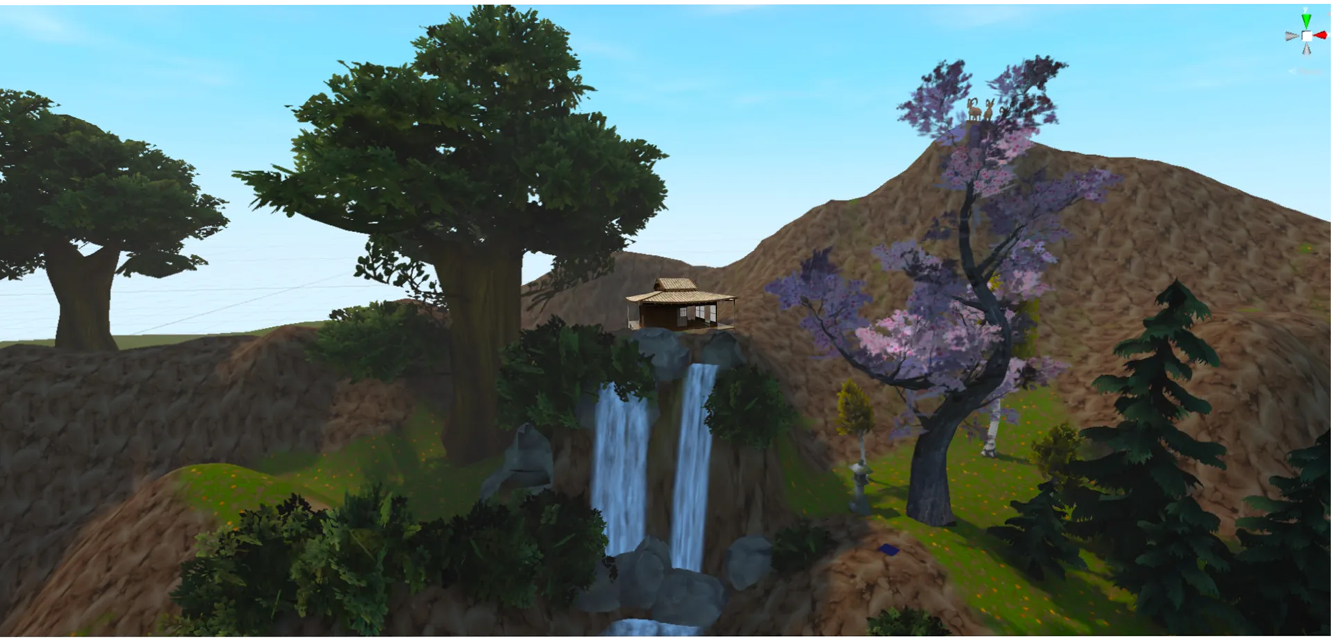 The library above the waterfall