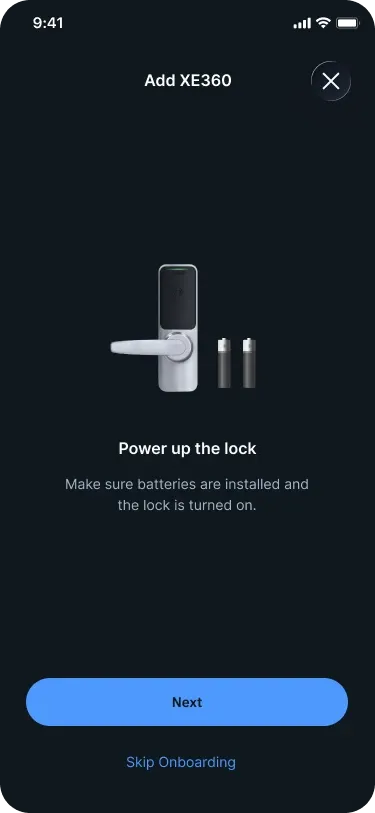 Step 1: Power up the lock