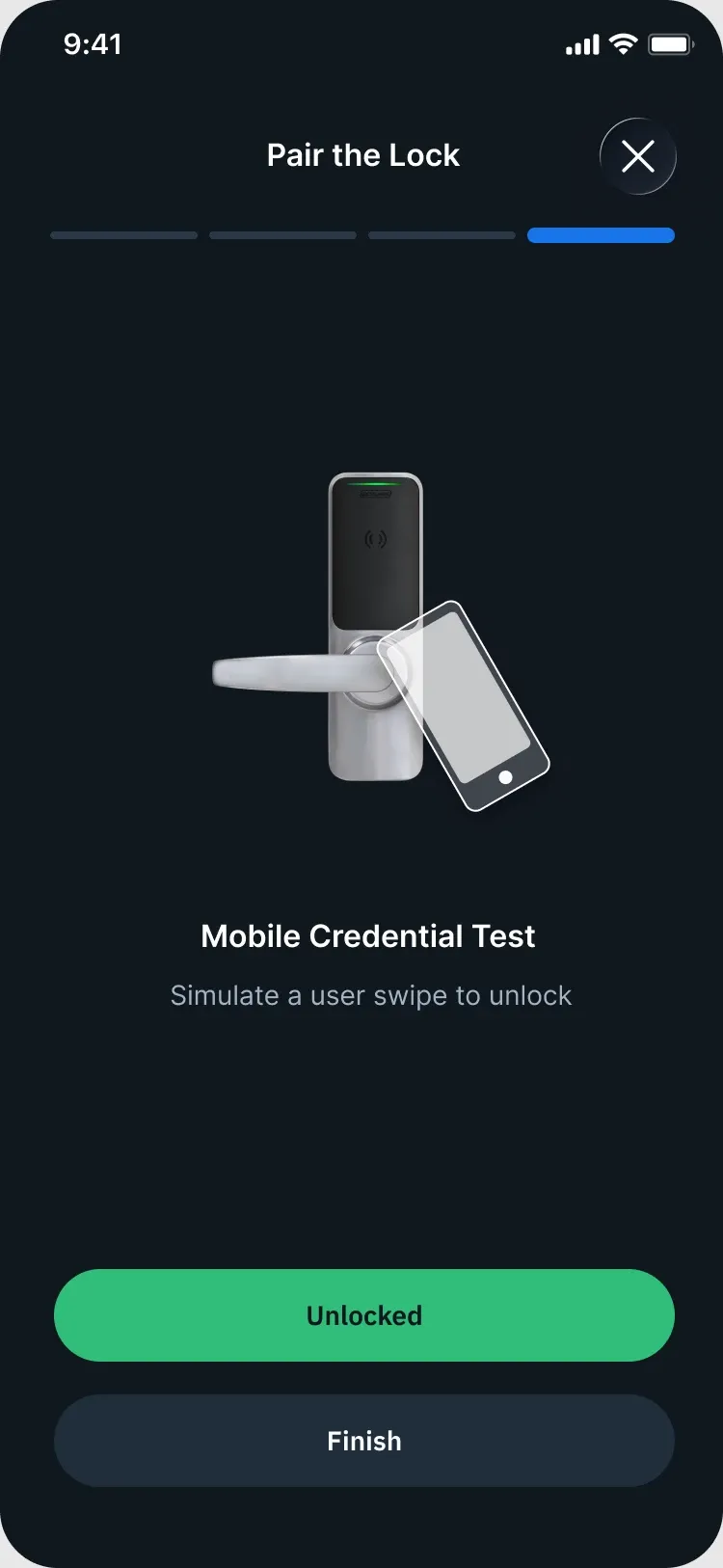 The app reports Unlocked